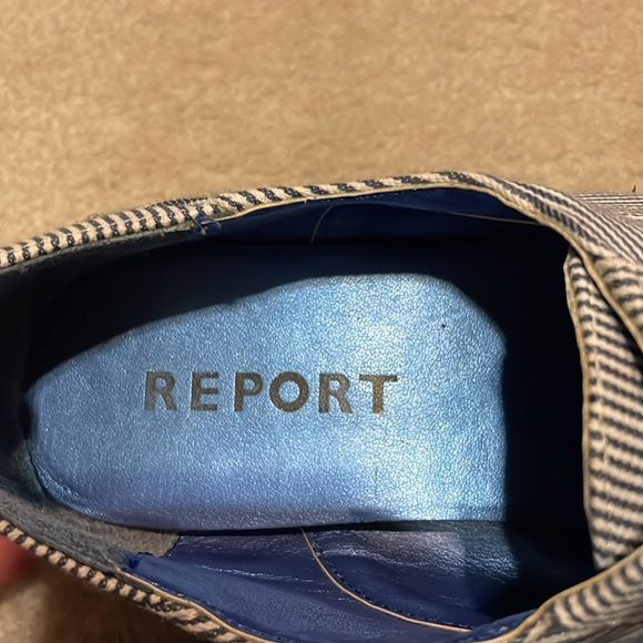 VINTAGE REPORT blue/white sneakers. Size 6.5. - Picture 6 of 6